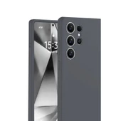 Samsung Galaxy S25 Ultra Kılıf Nano İçi Kadife Silikon - Gri thumbnail 3