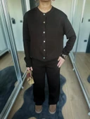 Kadın Triko Hırka Koyu Kahve thumbnail 4