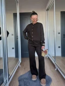 Kadın Triko Hırka Koyu Kahve thumbnail 3