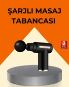 Şarjlı Kas Masaj Aleti 6 Kademe 4 Başlık Derin Doku EMS Titreşim Sporcu Masaj Tabancası thumbnail 1