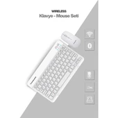 Beyaz Kablosuz Klavye Ve Mouse Seti thumbnail 1