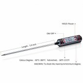 Dijital LCD Gıda Yemek Yem Mama Süt Termometresi Batırmalı Mutfak Termometresi Sıcaklık Ölçer thumbnail 5