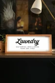 Banyo Beyaz Zemin Laundry-self Service Ahşap Çerçeve thumbnail 1