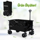 WORKPRO WP285016 100Kg 4 Tekerli Katlanabilir Ağır Hizmet Taşıma Arabası / Plaj Arabası thumbnail 2