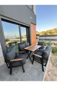 Kırlenta ANTRASİT POFİ 2 2 1 1 Yemek Masası Bahçe Takımı Balkon Takımı Bahçe Seti Oturma Grubu Masa SETİ thumbnail 3