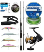 Yek Outdoor Spin Olta Seti Okuma Wave Power 2,74 cm 7-30 gr 2 Parça Spin Kamışı&Shimano Makina FX 4000 FC thumbnail 1