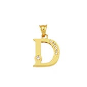 Lettera D Harfi Altın Kolye Ucu 14 Ayar thumbnail 1