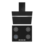 Simfer Siyah Cam 2'li Ankastre Set (3653 Ocak + 8611 Davlumbaz) thumbnail 1