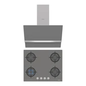 Simfer Steam Gri 2'li Cam Ankastre Set (3656 Ocak + 8740 Davlumbaz) thumbnail 1