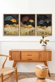 Manzara Üçlü Ahşap Çerçeveli Tablo 17 x 23 thumbnail 3