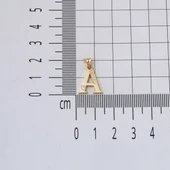 Lettera A Harfi 14 Ayar Altın Kolye Ucu thumbnail 6