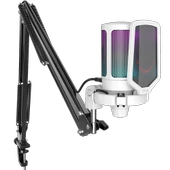 Fifine Ampligame A6TW RGB Yayıncı USB Beyaz Mikrofon Seti A6TW thumbnail 1