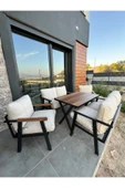 Kırlenta KREM POFİ 2 2 1 1 Yemek Masası Bahçe Takımı Balkon Takımı Bahçe Seti Oturma Grubu Masa SETİ thumbnail 1