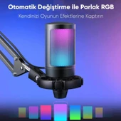 Fifine Ampligame A6T RGB Yayıncı USB Mikrofon Seti A6T thumbnail 2