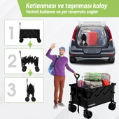 WORKPRO WP285016 100Kg 4 Tekerli Katlanabilir Ağır Hizmet Taşıma Arabası / Plaj Arabası thumbnail 6