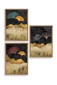 Manzara Üçlü Ahşap Çerçeveli Tablo 17 x 23 thumbnail 1