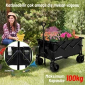 WORKPRO WP285016 100Kg 4 Tekerli Katlanabilir Ağır Hizmet Taşıma Arabası / Plaj Arabası thumbnail 3