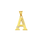 Lettera A Harfi 14 Ayar Altın Kolye Ucu thumbnail 1