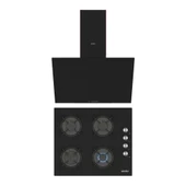 Simfer Siyah 2'li Cam Ankastre Set (3046 Ocak + 8727 Davlumbaz) thumbnail 1