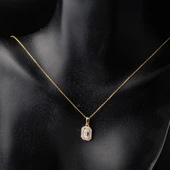 Baget Tek Taşlı Altın Kolye thumbnail 3