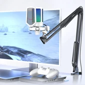 Fifine Ampligame A6TW RGB Yayıncı USB Beyaz Mikrofon Seti A6TW thumbnail 2