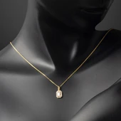 Baget Tek Taşlı Altın Kolye thumbnail 4