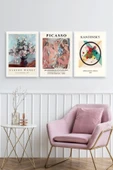 Ünlü Tablolar Üçlü Ahşap Çerçeveli Tablo 40 x 60 thumbnail 2