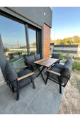 Kırlenta ANTRASİT POFİ 2 2 1 1 Yemek Masası Bahçe Takımı Balkon Takımı Bahçe Seti Oturma Grubu Masa SETİ thumbnail 1