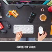 Logitech Pebble M350 910-005716 Beyaz Sessiz Optik Kablosuz Mouse thumbnail 2