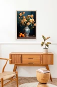 Çiçekli Vazo Ahşap Çerçeveli Tablo 30 x 42 thumbnail 3