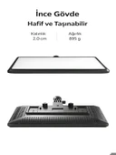 14 İnç Kare Soft Işık LED Panel Profesyonel Makyaj Fotoğraf Video Çekim Işığı Tripodlu thumbnail 3