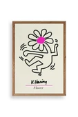 Soyut Çiçek Adam Ahşap Çerçeveli Tablo 23 x 30 thumbnail 1