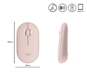 Logitech Pebble M350 910-005717 PEMBE Sessiz Optik Kablosuz Mouse thumbnail 4