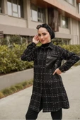 Kışlık şanel kumaş deri cep detayli tunik thumbnail 2