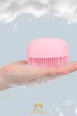 ALİN Şampuan Hazneli Silikon Peeling Duş Fırçası Pembe thumbnail 1