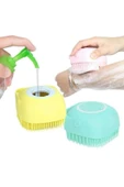 Lady Beauty Şampuan Hazneli Silikon Peeling Duş Fırçası Banyo Duş Kesesi Sabun Jel Hazneli Masaj Fırçası 2 ADET thumbnail 3