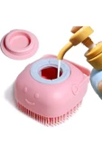 Lady Beauty Şampuan Hazneli Silikon Peeling Duş Fırçası Banyo Duş Kesesi Sabun Jel Hazneli Masaj Fırçası 2 ADET thumbnail 4