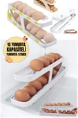 Gaggani 2 Katlı Buzdolabı Yumurta Saklama Kutusu Katlı Otomatik Döner Büyük Kapasiteli Yerden Tasarruflu thumbnail 5