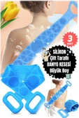 Gaggani 3 Adet Sırt Ovma Havlusu Geri Sil Peeling Fırçası Silika Jeli Unisex Silikon Banyo Havlusu Kese thumbnail 6