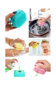 URZ GRUP Duş Jeli Ve Şampuan Hazneli Silikon Fırça Kese Masaj Fonksiyonlu Vücut Temizleme Banyo Lifi thumbnail 6
