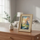 Efemark Premium Serisi 15 * 20 CM Ahşap Resim Çerçevesi Bej thumbnail 2