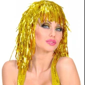 Altın Sarısı Işıltılı Metalize Parti Peruğu thumbnail 2