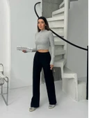 Fitilli şardonlu pantolon siyah thumbnail 2