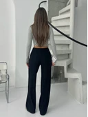 Fitilli şardonlu pantolon siyah thumbnail 3