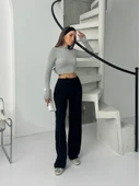 Fitilli şardonlu pantolon siyah thumbnail 4