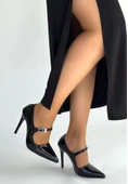 Tiej Siyah Rugan Stiletto Ayakkabı thumbnail 10