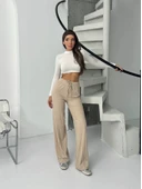 Fitilli şardonlu pantolon bej thumbnail 2