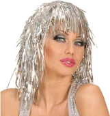 Gümüş Işıltılı Metalize Parti Peruğu thumbnail 1