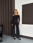 Omuzları Açıkta Bırakan Parıltılı Örme Maksi Elbise thumbnail 2