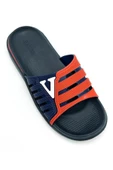 Gezer Eva Yazlık Erkek Kaydırmaz Taban Terlik Lacivert-Kırmızı thumbnail 2